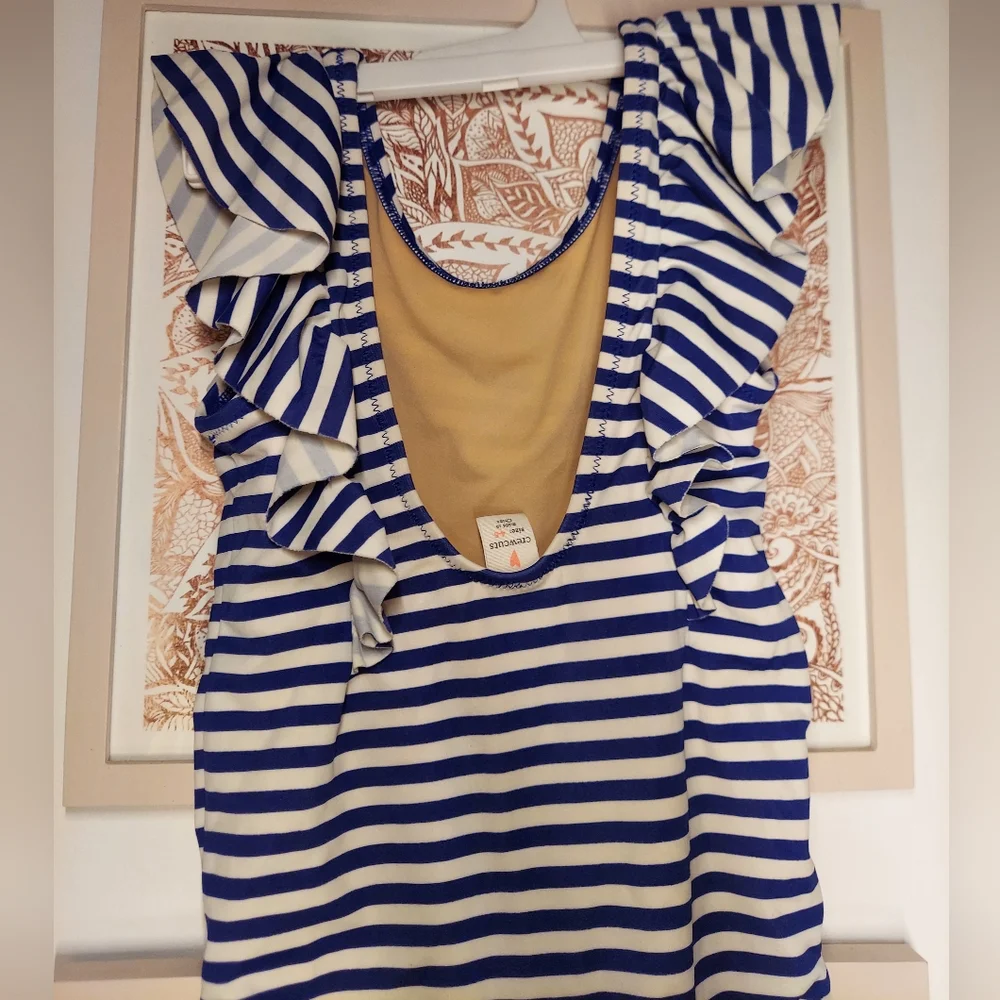 ⭐️ 5/$30 J. CREW size 4-5 blue striped swimsuit